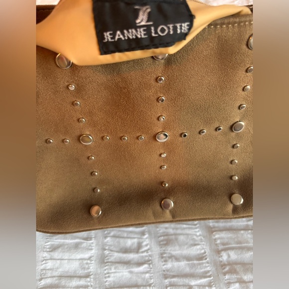 Suede Jeanne Lottie Dark Taupe Studded Shoulder Bag - Picture 2 of 9